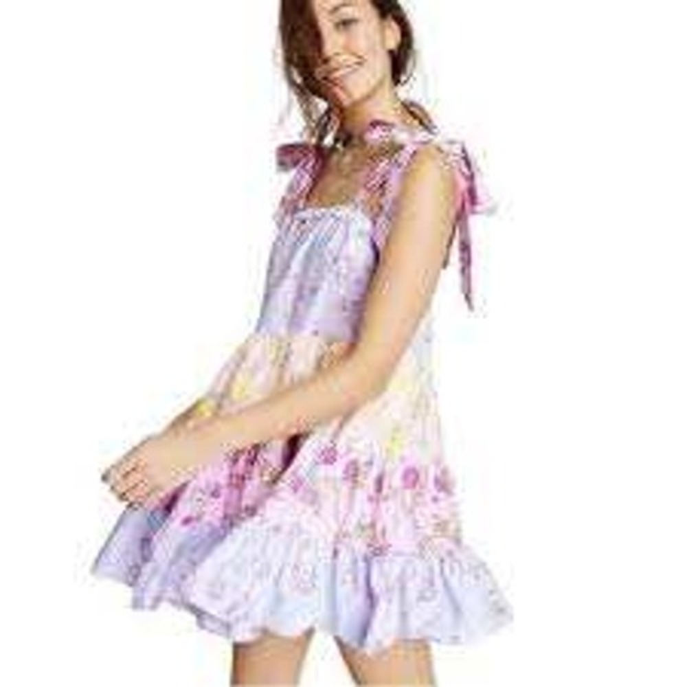 LoveShackFancy x Target Dress Womens M Floral Tiered Mini Cottagecore Coquette